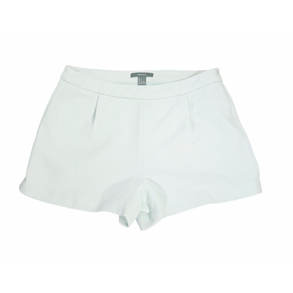 Forever 21 Shorts Size Large Mint Green High-Waisted Mini Hot Pants Tweed Twil